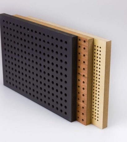 TAVAPERF-3 Engineered wood panels in a variety of perforation styles and colors